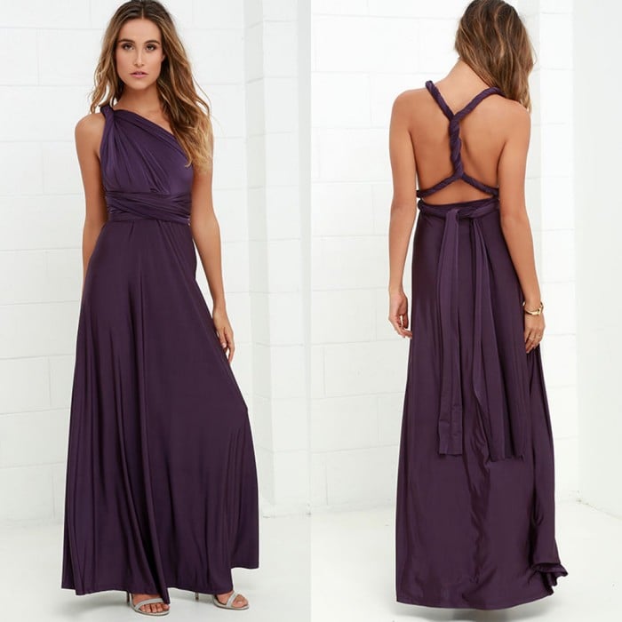Open Back Maxi Dress for Wedding Guests Elegant, Airy, Lightweight, view 8 - Elena Harper