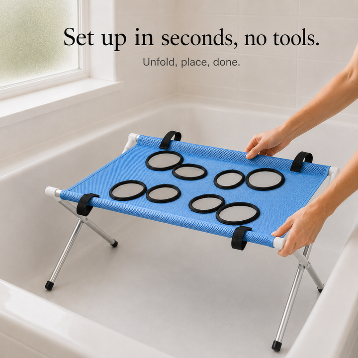Elevated Anti-Slip Bath Platform for Dogs - Stainless Steel