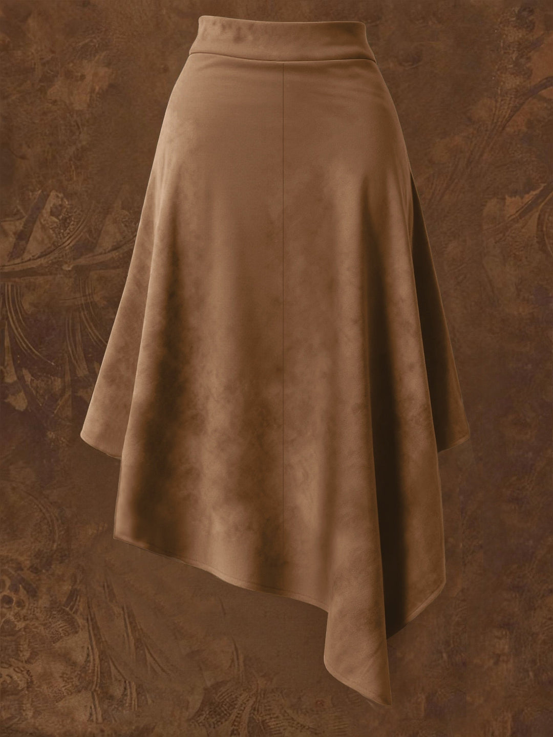 Mid-length Montarello Skirt for Women, Suede Look, Asymmetrical