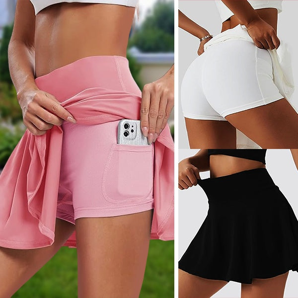 Gia Comfortable Skirt with Integrated Pocket and Shorts, view 4 - Elena Harper