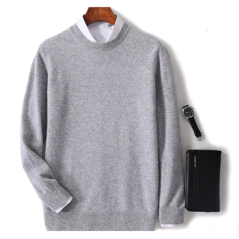 Men's Soft Knit Crew Neck Sweater, view 4 - Elena Harper