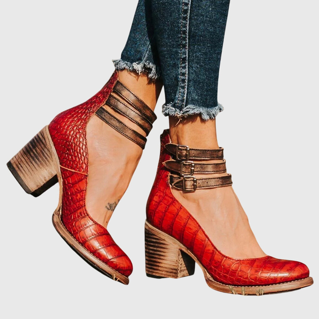 Nina - Women's Elegant Block Heel Pumps with Comfort Padding