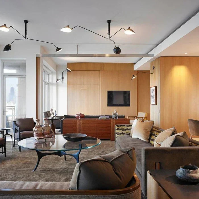 Black Ceiling Lamp with Swivel Arms – Modern Design