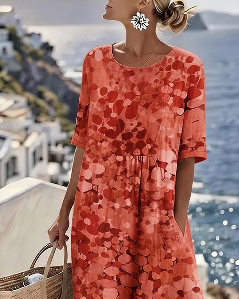 Women's Airy Floral Print Midi Dress