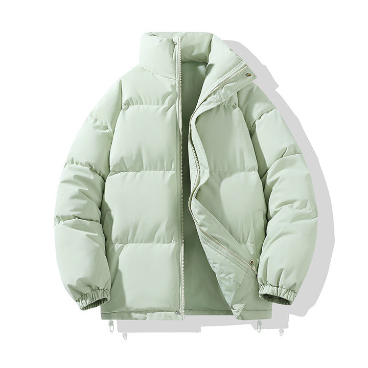 Women's Thick Padded Winter Jacket with High Collar for Cold Season
