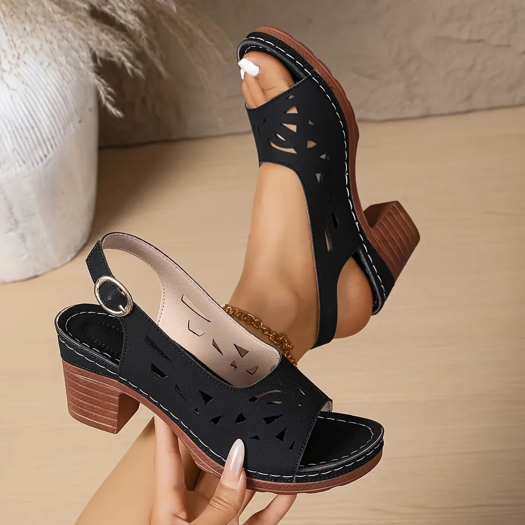 Karo Chic Modern Comfortable Heels with Soft Comfort Sole, view 2 - Elena Harper