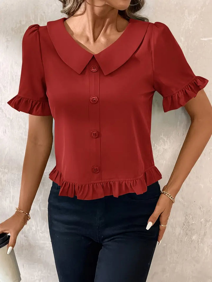 Foteini - Elegant Short Sleeve Blouse