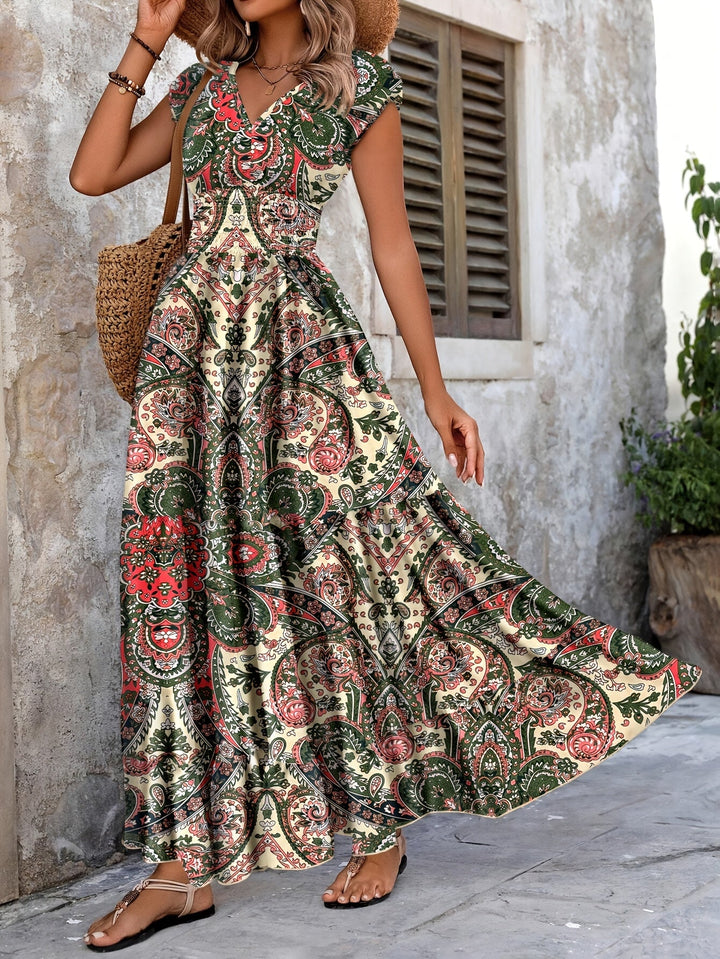 Roberta Bohemian Paisley Maxi Dress, view 2 - Elena Harper
