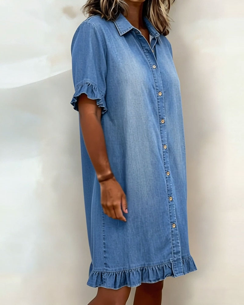 MODERN DENIM MIDI DRESS FOR WOMEN