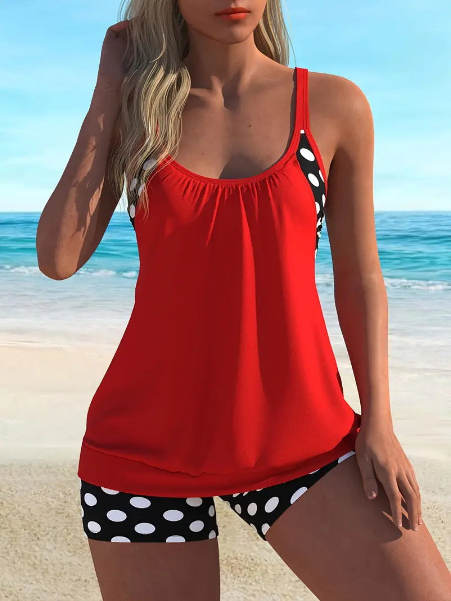 Luija Two-Piece Women's Tankini with Polka Dot Pattern, view 9 - Elena Harper