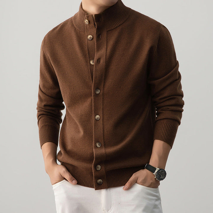 Thick High-Neck Cardigan for Men Silah - Elena Harper
