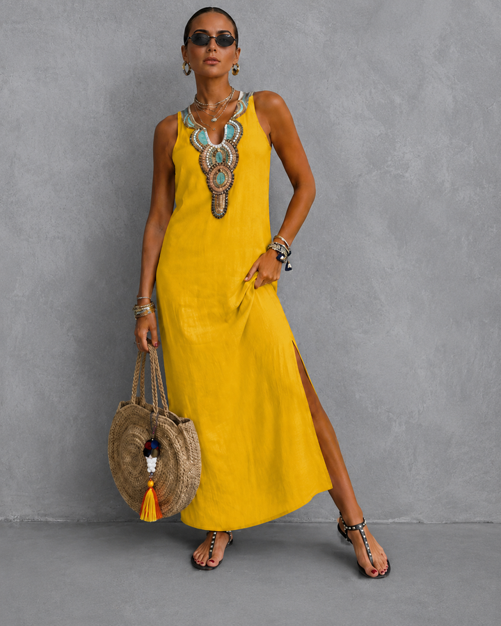 Colette™ | Belly-Covering Sleeveless Maxi Dress
