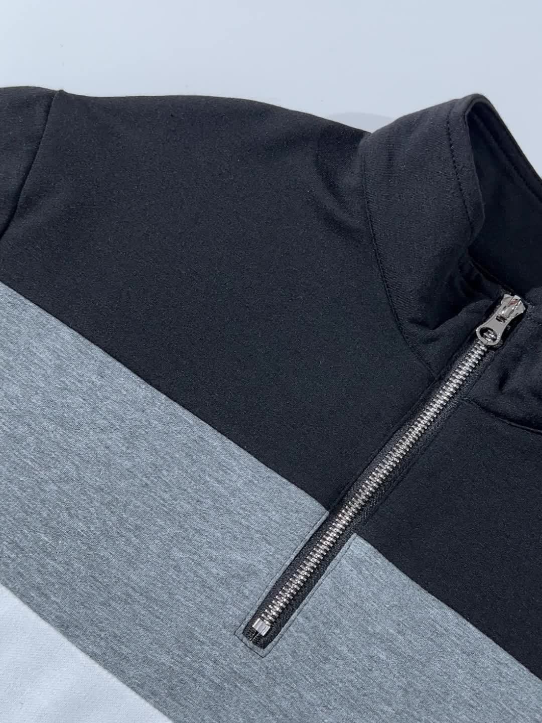 Men's Long Sleeve Polo Montarello with Quarter Zip Closure