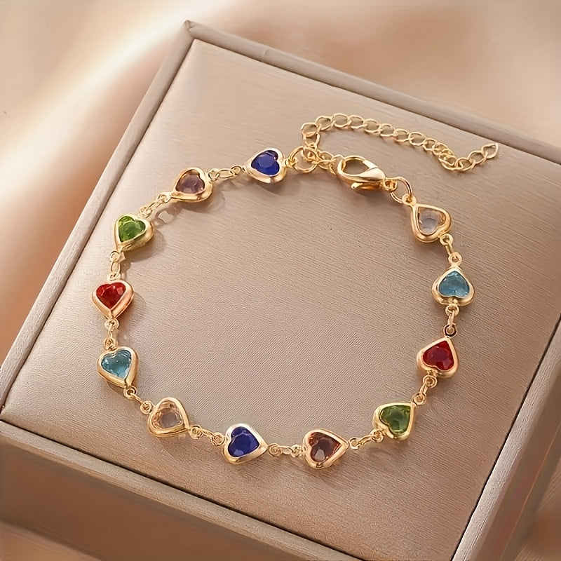 Gail Stylish Multicolor Heart Shape Bracelet - Elena Harper