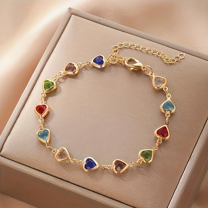 Gail Stylish Multicolor Heart Shape Bracelet - Elena Harper
