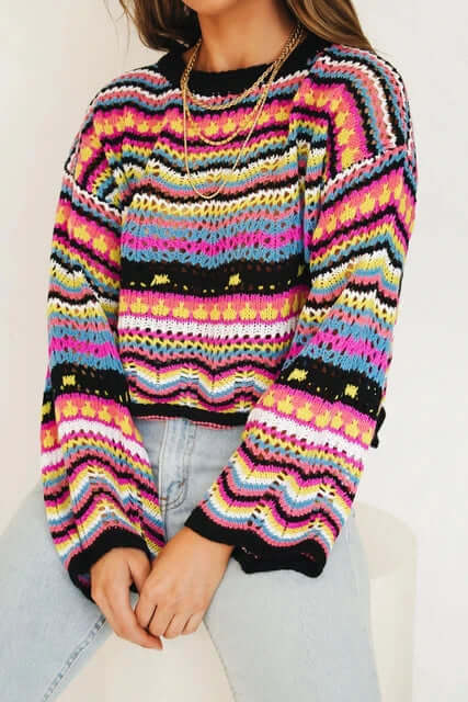 Women's Loose Stitch Knitted Jumper, view 2 - Elena Harper