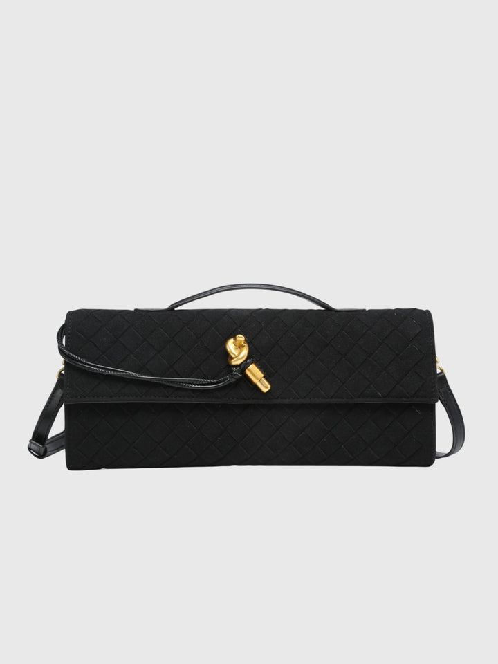 Cherry | Luxury Suede Intrecciato Clutch