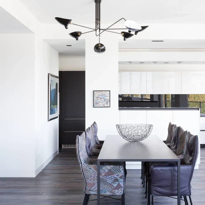 Black Ceiling Lamp with Swivel Arms – Modern Design