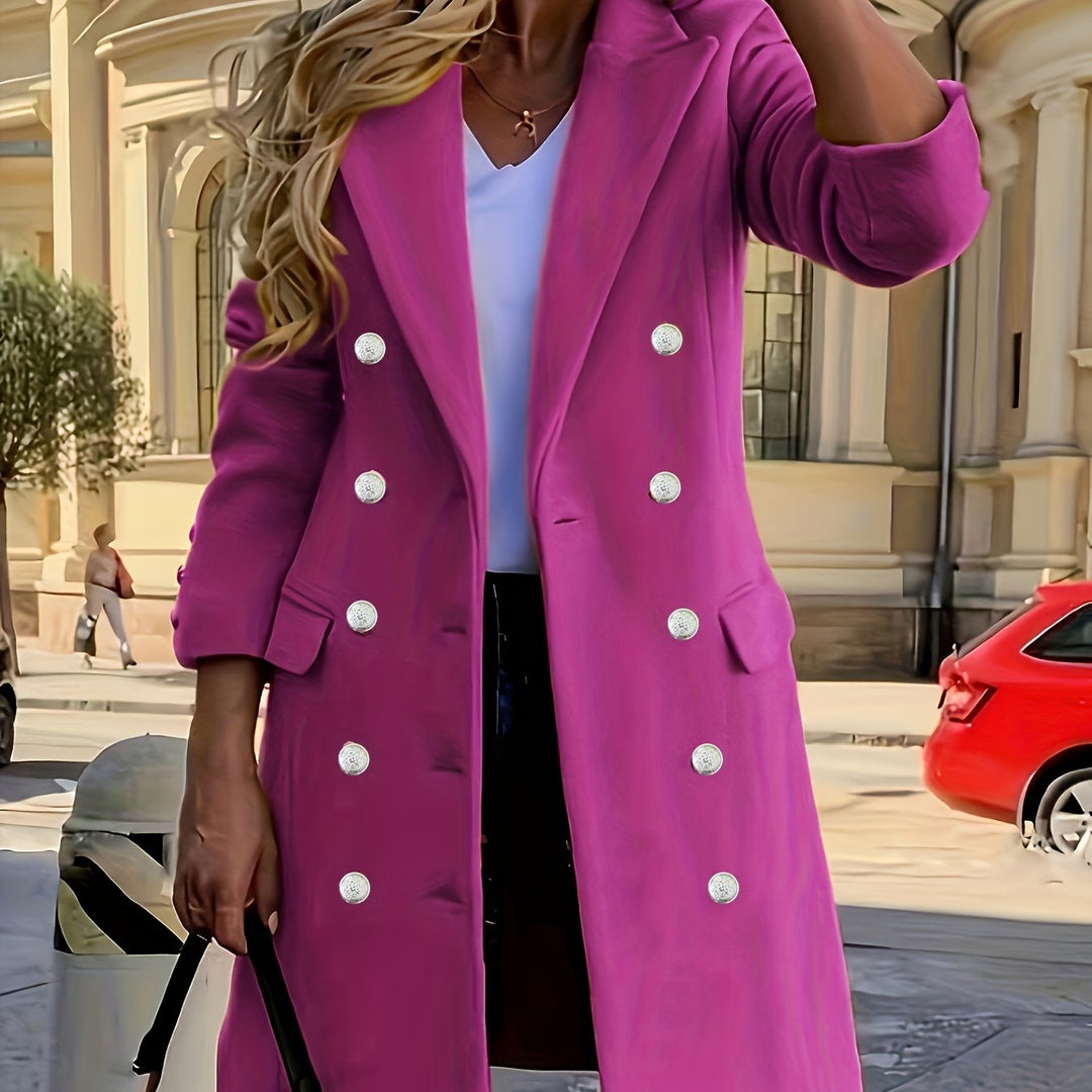 Annette Double-Breasted Longline Coat - Elena Harper