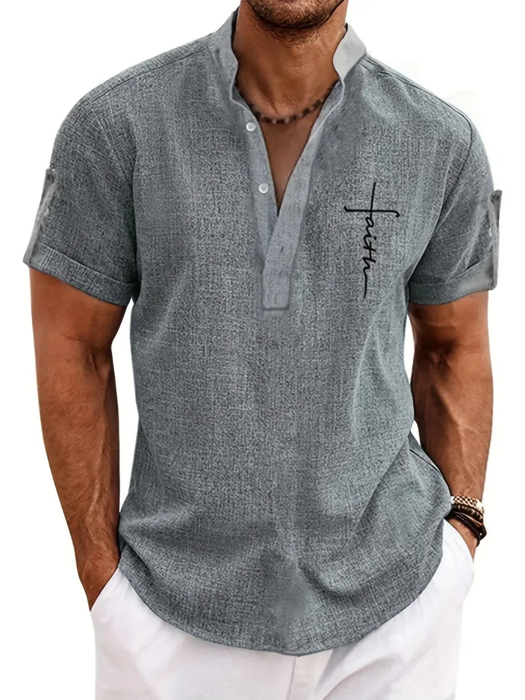 LAURENT MONACO | MEN'S HIGH COLLAR SHIRT