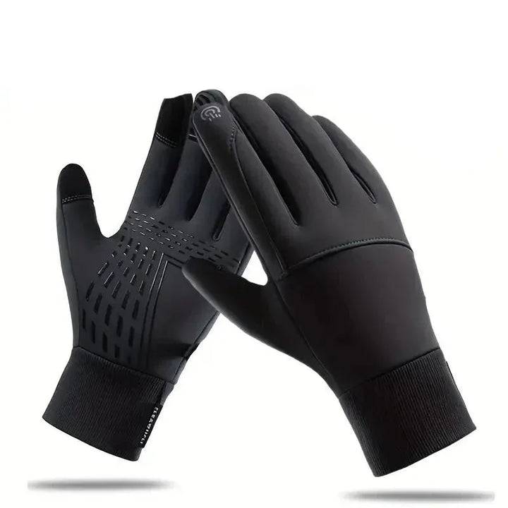 Fleece Gloves Black Wind and Waterproof Ideal for Winter Activities - Elena Harper