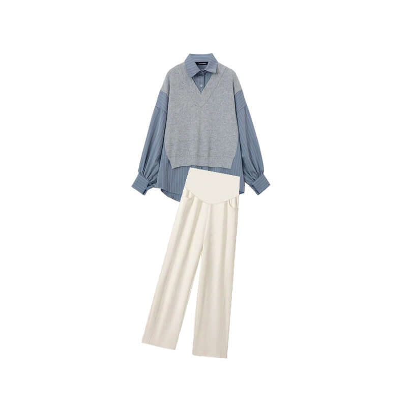 Women's Loose Midi Top & Wide Leg Pants Set, view 2 - Elena Harper