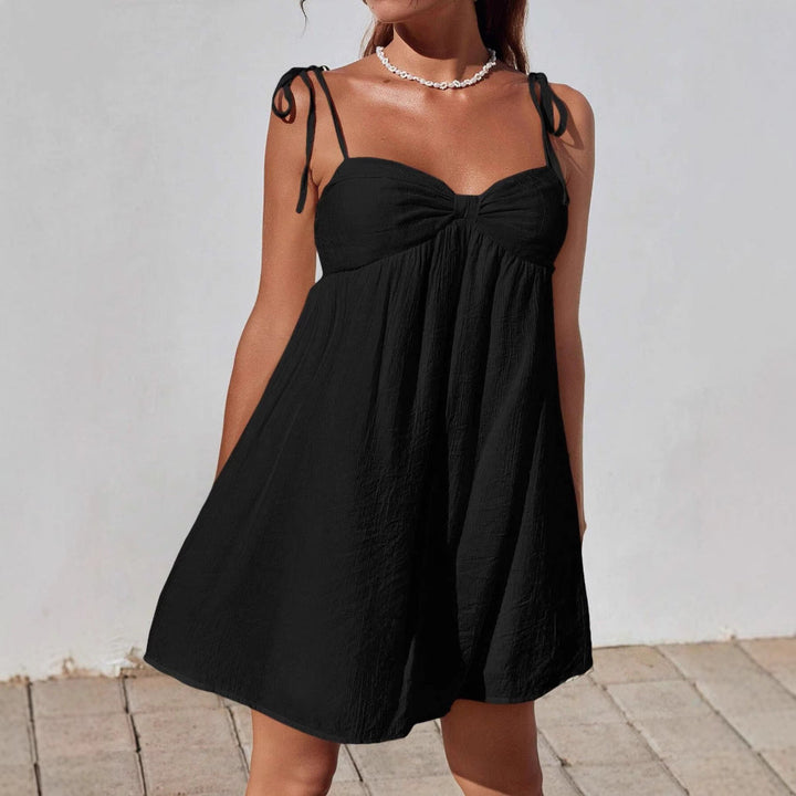 Elegant Solid Mini Dress for Women – Comfortable and Stylish Loose Fit
