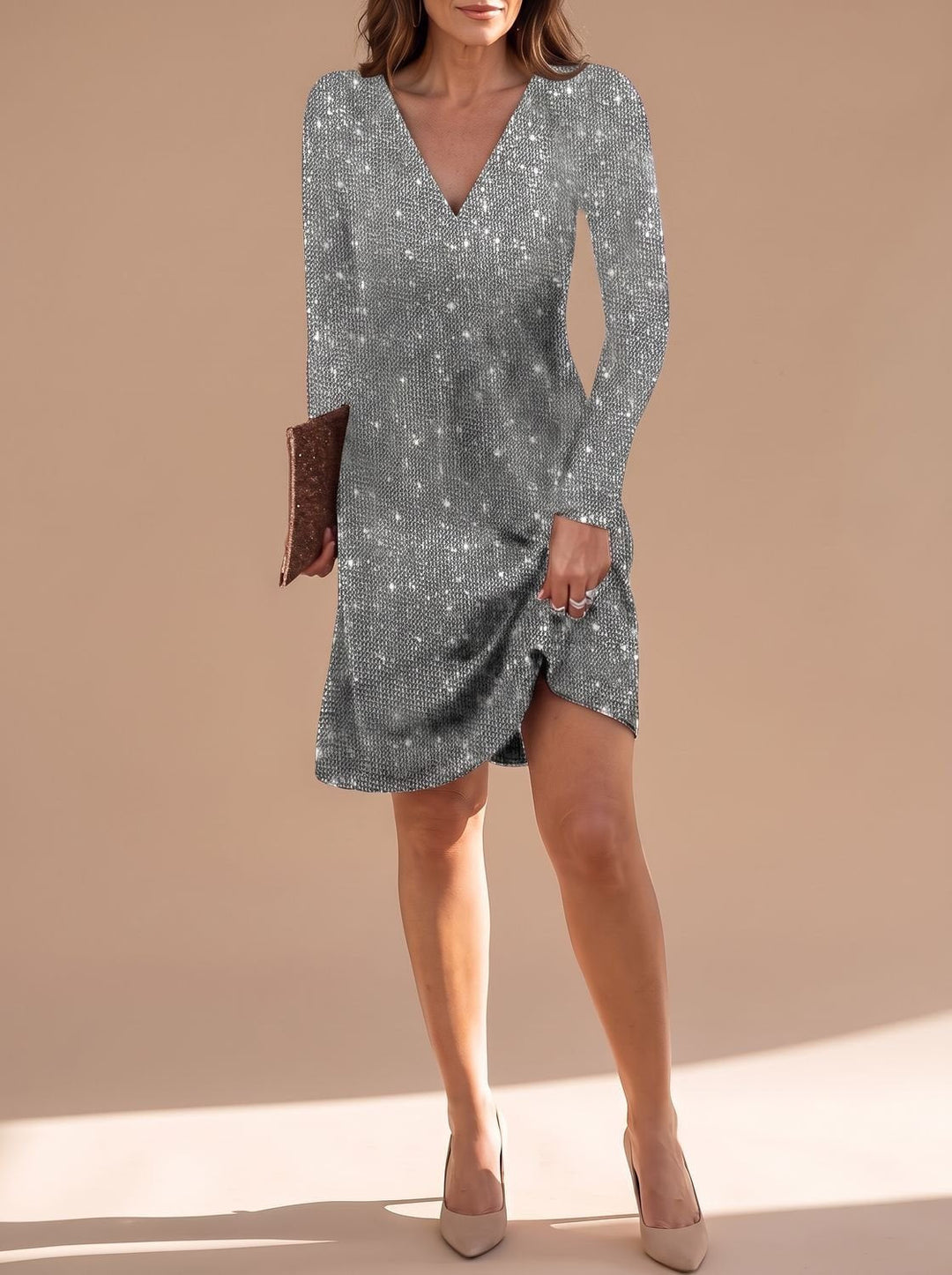 Mandy | Shimmering and Comfortable Women's Party Mini Dress with Sequins