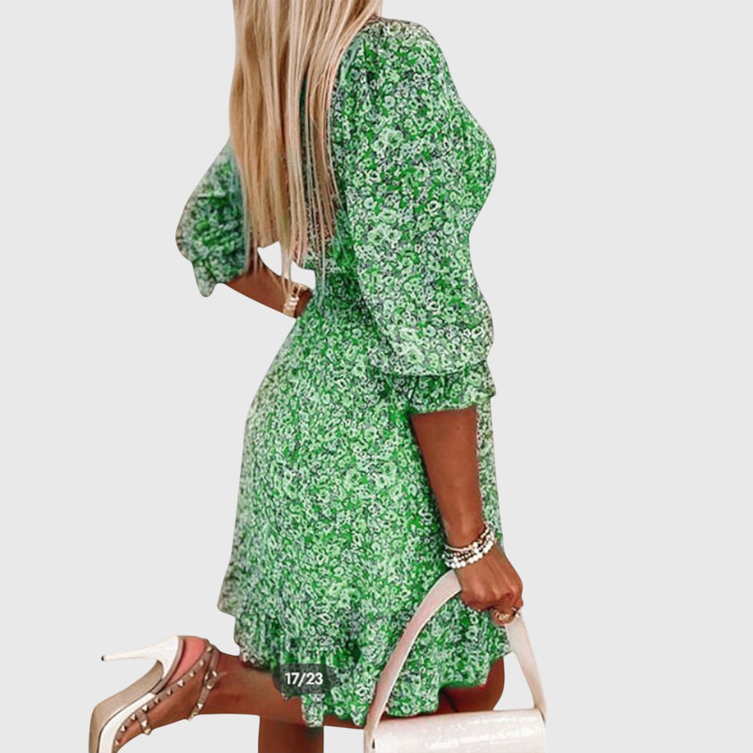 Elisa™  |  Floral Puff Sleeve Dress