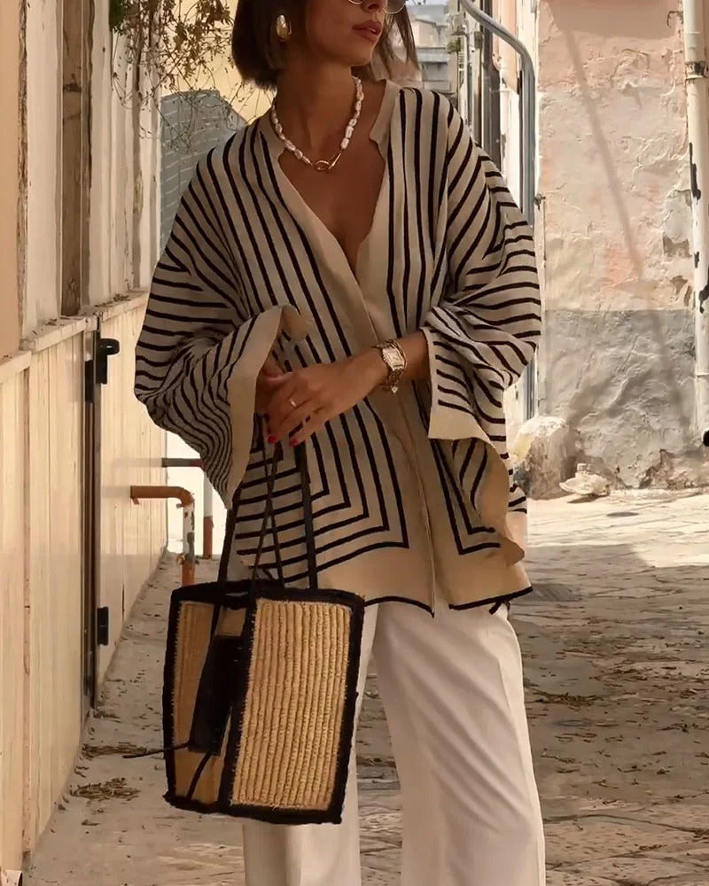 FHAYE – STRIPED FLOWY BLOUSE