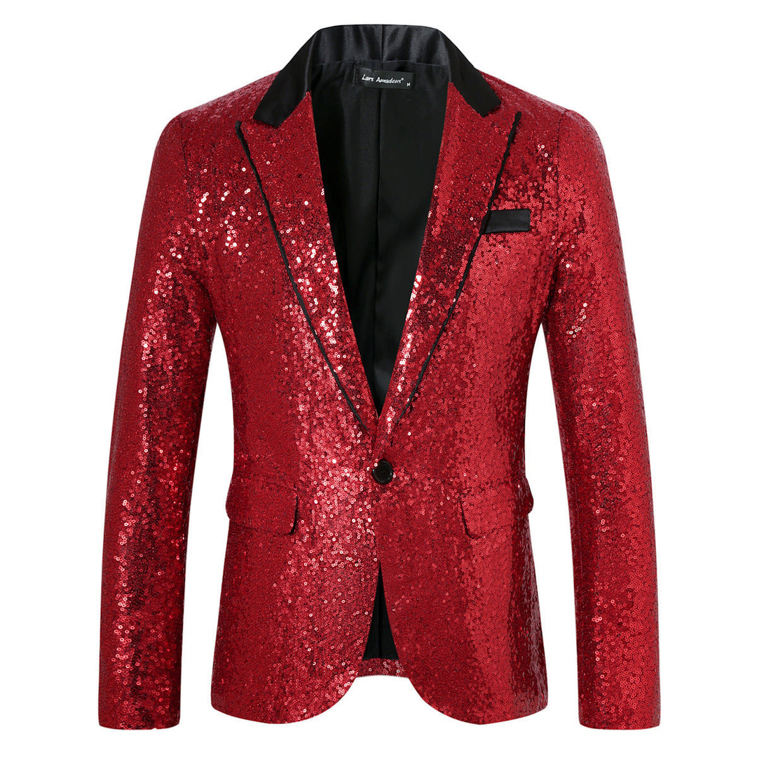 Glitter Jacket with Collar for Men