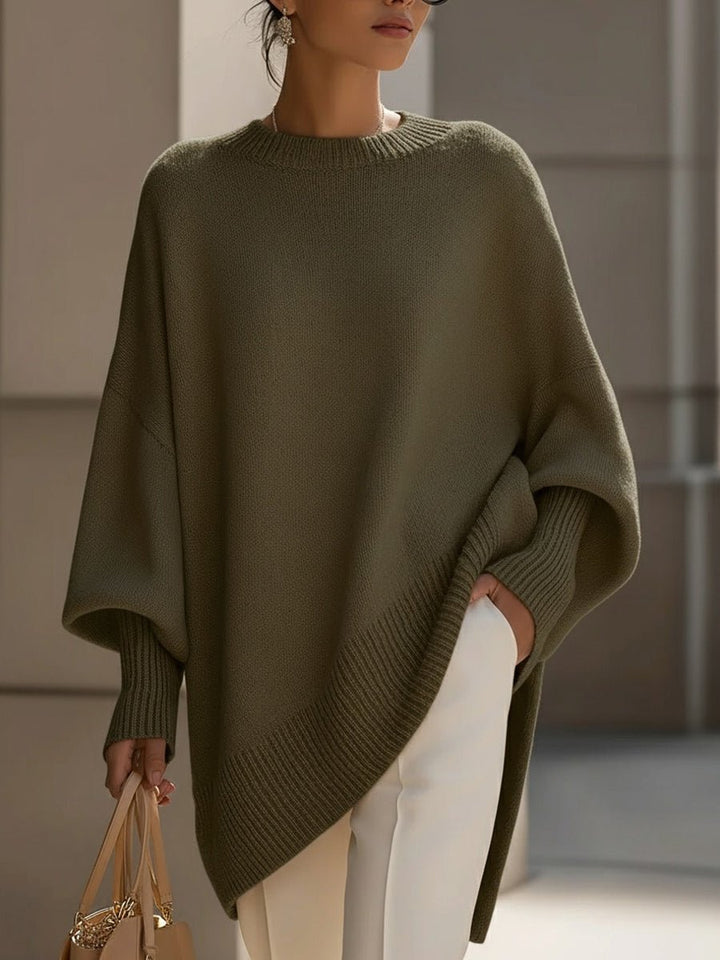 Hannah | Elegant Oversized Women's Knit Sweater with Batwing Sleeves