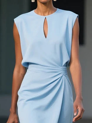 Veya™ | Elegant Draped Midi Dress