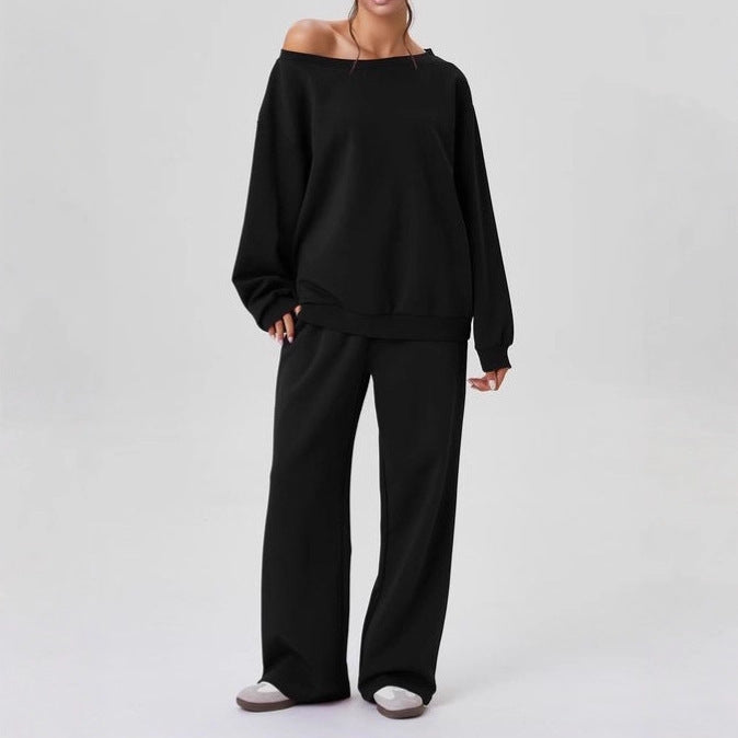 Two-Piece Casual Women's Set – Chic Sporty Style Off-Shoulder