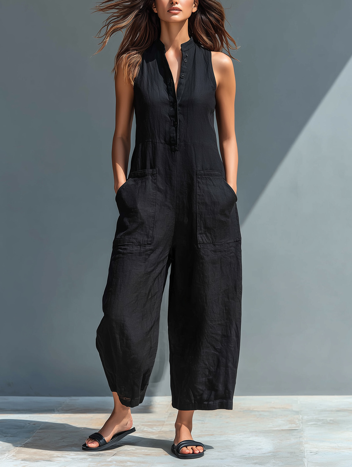 Claudia™  |  High Neck Sleeveless Jumpsuit