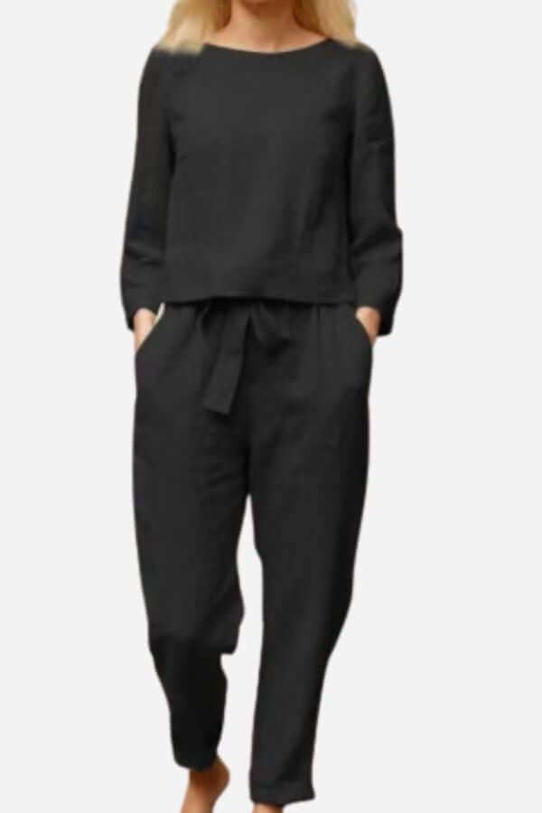 Long Sleeve Top & Slim-Fit Trousers, view 10 - Elena Harper
