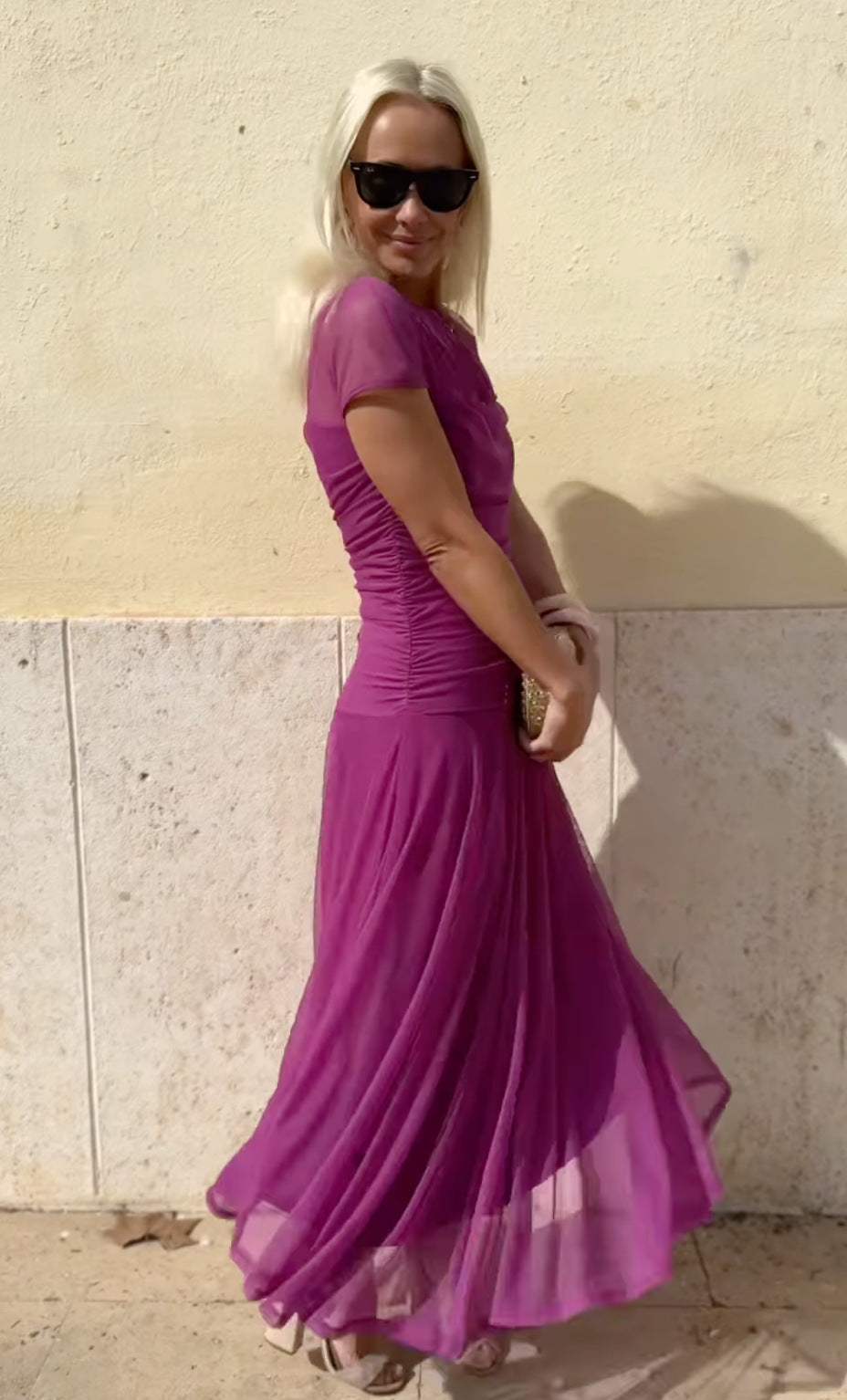 Elegant Long Chiffon Dress for Women - Delphine