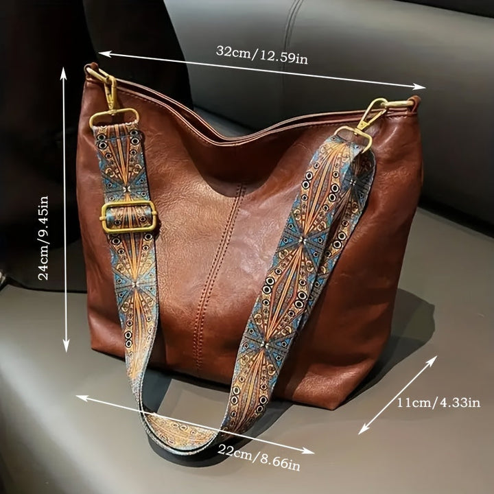Geometric Oversized Bag – Large-Capacity Shoulder Bag with Retro Style