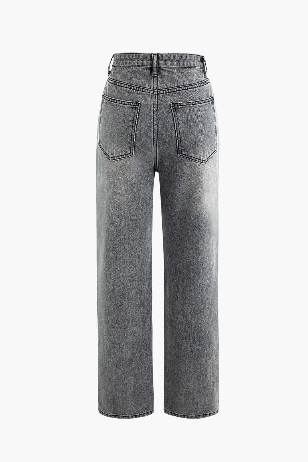Women's Asymmetric High-Waisted Straight-Leg Jeans