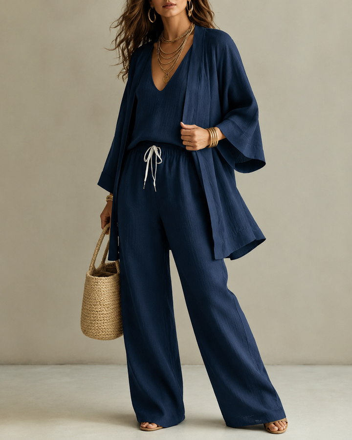 Amber™ | Relaxed 3-Piece Set with Non-Transparent Pants