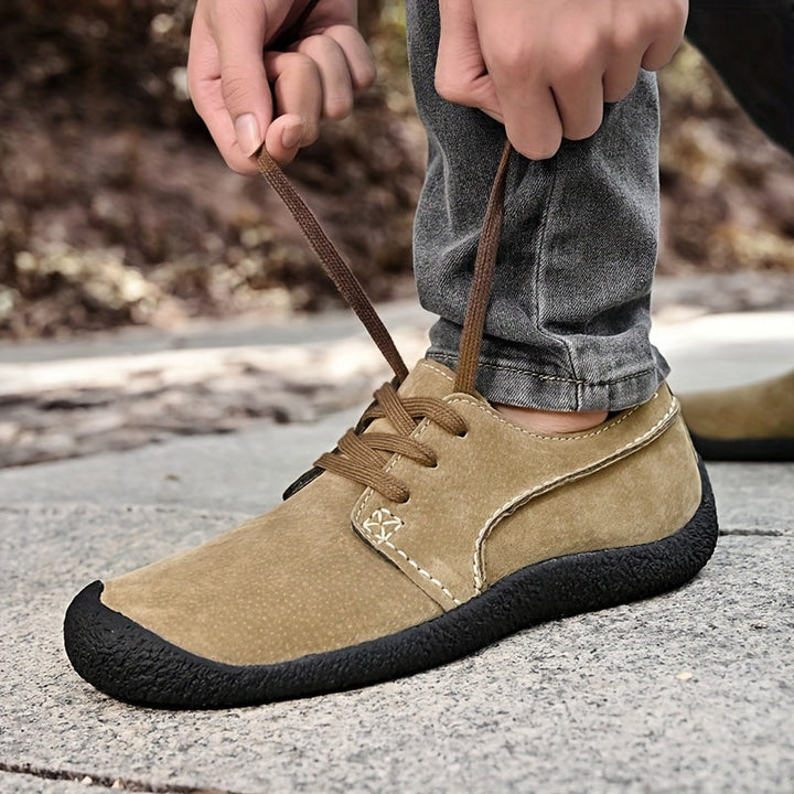 Boyce Suede Lace-Up Leather Shoes, view 4 - Elena Harper