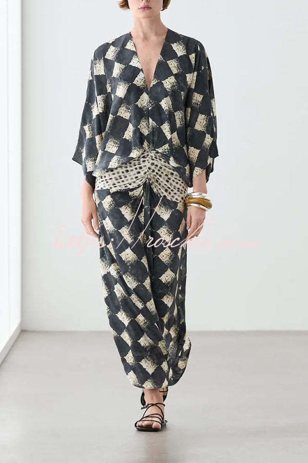 Nomad Diamond Print Kaftan Maxi Dress