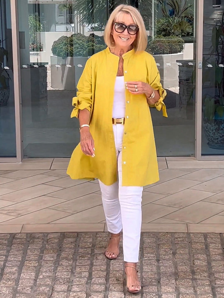 Liora™  |  Long Button-up Shirt Jacket