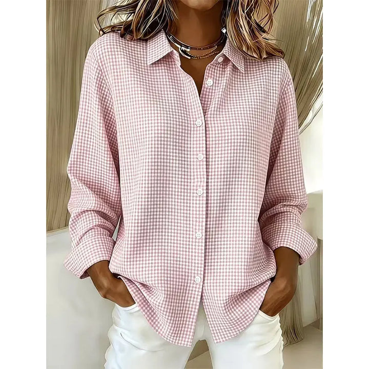 Flora - Classic Gingham Button Blouse