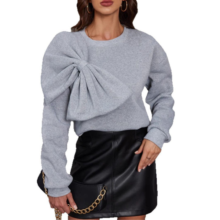 Elegant Knit Sweater for Women with Bow – Soft Long Sleeve Sweater
