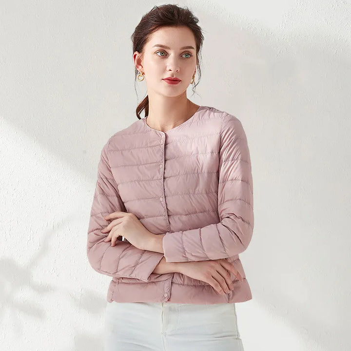 Women's Lightweight Collarless Slimming Puffer Jacket