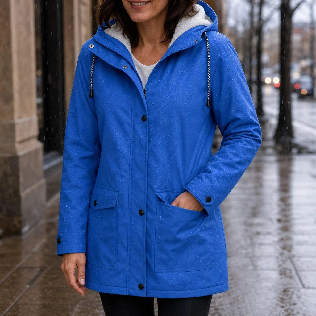 Mandy Warm and Stylish Fleece Winter Jacket with Hood - Elena Harper