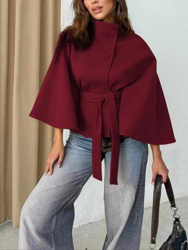 Rosemary™  |  Belted soft luxurious fabrics Cape Coat