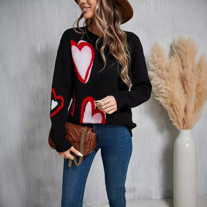 Women's Knit Sweater with Central Heart - Virela