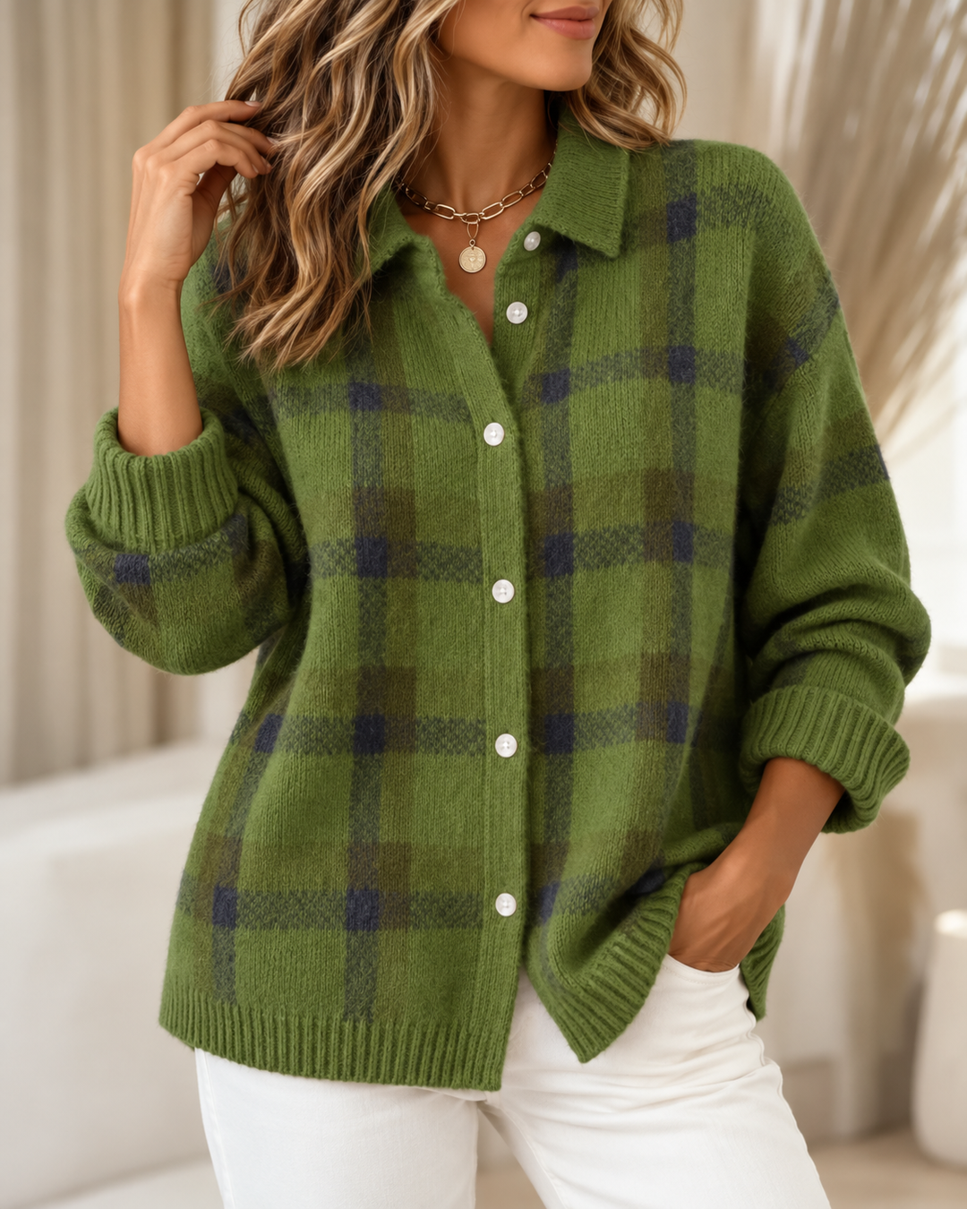 Vallerie™ | Comfortable Checked Knit Vest